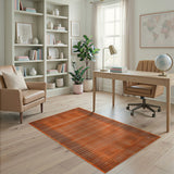 Orange Vibrant Orange Geometric Modern Area Rug
