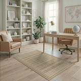 Brown and Tan Tan Grid Woven Area Rug