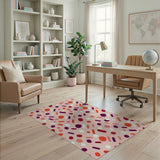 Geometric Modern Vibrant Pink Multi-Color Geometric Area Rug