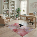 Rose Pink Marble Gold Vein Area Rug