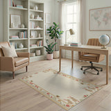 Charming Bunny Floral Border Area Rug