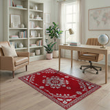 Red Red Persian Floral Medallion Rug