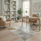 Abstract Area Abstract Beige Wave Area Rug