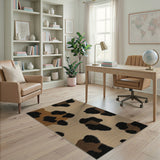 Boho Chic Brown and Tan Leopard Print Brown Tan Area Rug