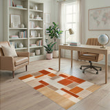 Geometric Modern Brown Tan Area Rug