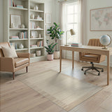 Modern Beige Stripe Border Area Rug