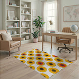 Yellow Vibrant Sunflower Bloom Area Rug