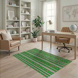 Festive Candy Cane Swirl Green Area Rug