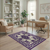Traditional Persian Purple Purple Floral Persian Area Rug