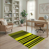 Yellow Bold Yellow Black Striped Area Rug