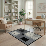 Modern Geometric Black White No. 6 Area Rug