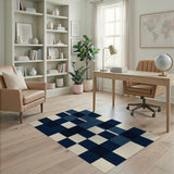 Navy Buffalo Plaid Area Rug