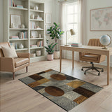Modern Geometric Brown Tan Geometric Modern Area Rug