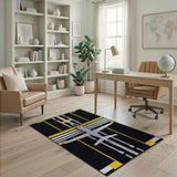 Multi-color and Patterns Airplane Runway Geometric Area Rug