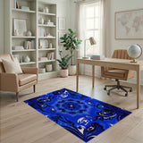 Navy Blue Mandala Starburst Area Rug