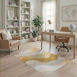 Wavy Layers Beige Abstract Area Rug