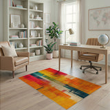 Vibrant Multi-Color Geometric Abstract Rug