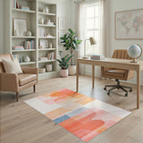 Orange Abstract Wave Area Rug