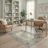 Ornate Floral Frame Area Rug