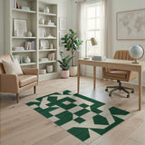 Emerald Green Geometric Modern Geometric Modern Area Rug