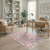 Cute Pink Bunny Egg Cartoon Area Rug