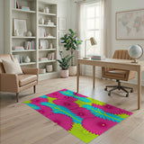 Vibrant Pink Gerbera Daisy Multi-Color Area Rug