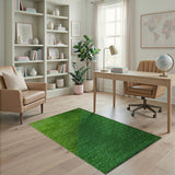 Green Diagonal Split Shag Area Rug