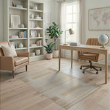 Beige and Neutral Beige Textured Geometric Woven Area Rug