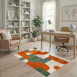 Bold Geometric Modern Bold Orange Geometric Abstract Area Rug