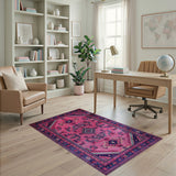 Vibrant Pink Persian Medallion Area Rug