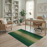 Lush Green Vertical Stripe Area Rug
