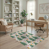 Multi-color and Patterns Whimsical Christmas Trees Stars Area Rug