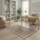 Brown and Tan Brown Tan Buffalo Plaid Area Rug