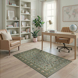 Elegant Teal Persian Floral Area Rug
