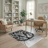 Rainbow Cat Whiskers Area Rug