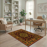 Traditional Persian Floral Red Floral Medallion Persian Area Rug