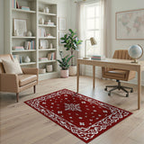Red Traditional Persian Ornate Red Persian Floral Medallion Rug