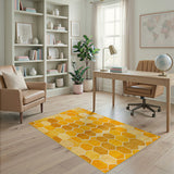 Yellow Geometric Hexagon Area Rug