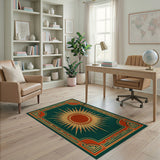 Radiant Sunburst Geometric Geometric Modern Area Rug