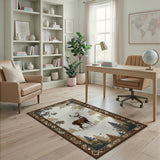 Majestic Buck Woodland Tribal Border Rug
