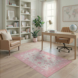 Pink Blush Floral Blush Pink Persian Floral Area Rug
