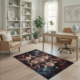 Celestial Moon Phases Cosmic Area Rug