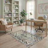 Southwestern Geometric Tribal Brown and Tan Area Rug