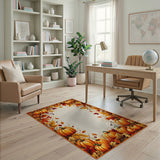 Autumn Pumpkin Harvest Border Rug
