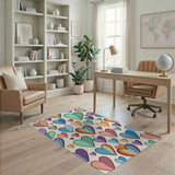 Whimsical Rainbow Hearts Area Rug