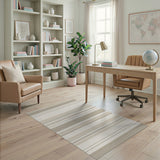 Beige Tan Horizontal Striped Area Rug
