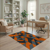 Orange Geometric Modern Orange Geometric Modern Area Rug