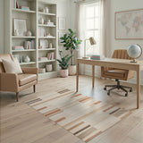 Geometric Modern Beige and Neutral Beige Neutral Horizontal Stripe Area Rug