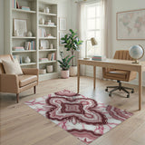Pink Pink Agate Geode Crystal Area Rug
