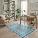 Ornate Blue White Persian Lattice Rug